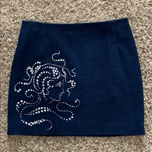 Crystallized Jeans Mini Skirt - Picture 1 of 4
